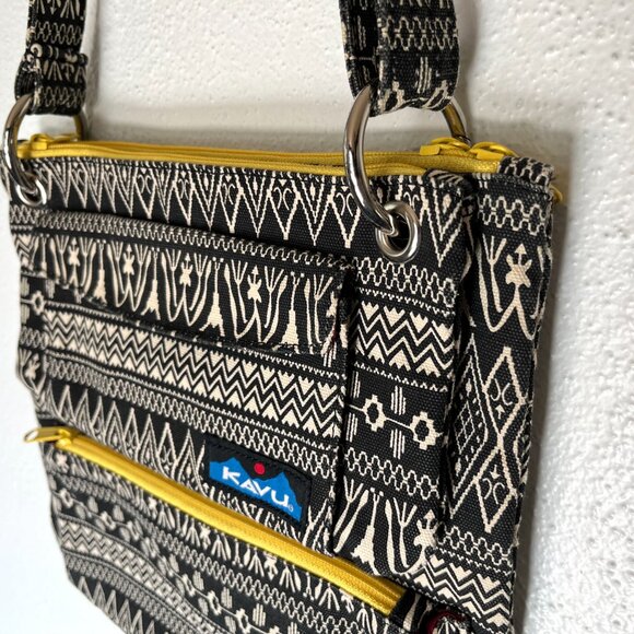 RARE 3 in 1 Vintage Kavu Crossbody Bag with Detachable Clutch Pouch Boho Black - Picture 3 of 13